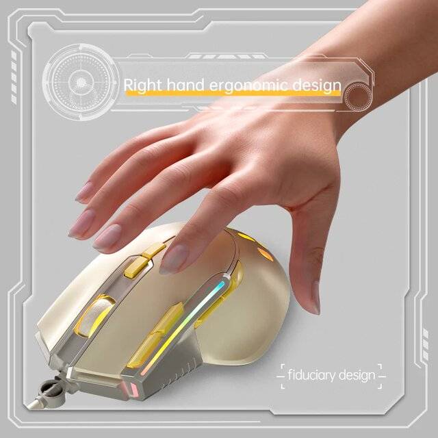 Langtu G3 Wired Mouse 8200 DPI Milk White - 2