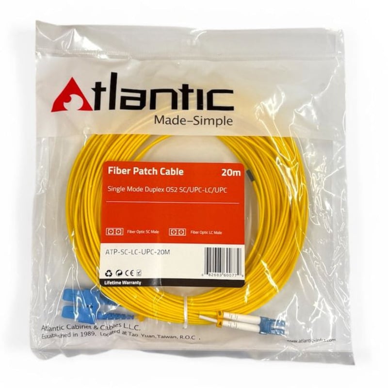 كيبل Atlantic SC إلى SC 20M Single Mode OS2 Duplex UPC - 4
