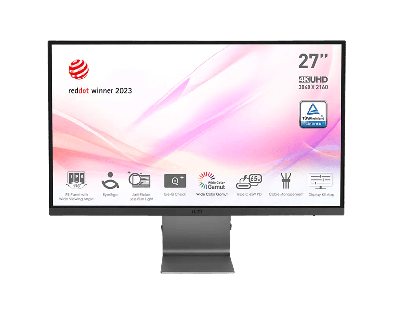 MSI Modern MD271UL 27" 4K UHD 60Hz 4ms IPS Business & Productivity Monitor (65W Type-C) - 1