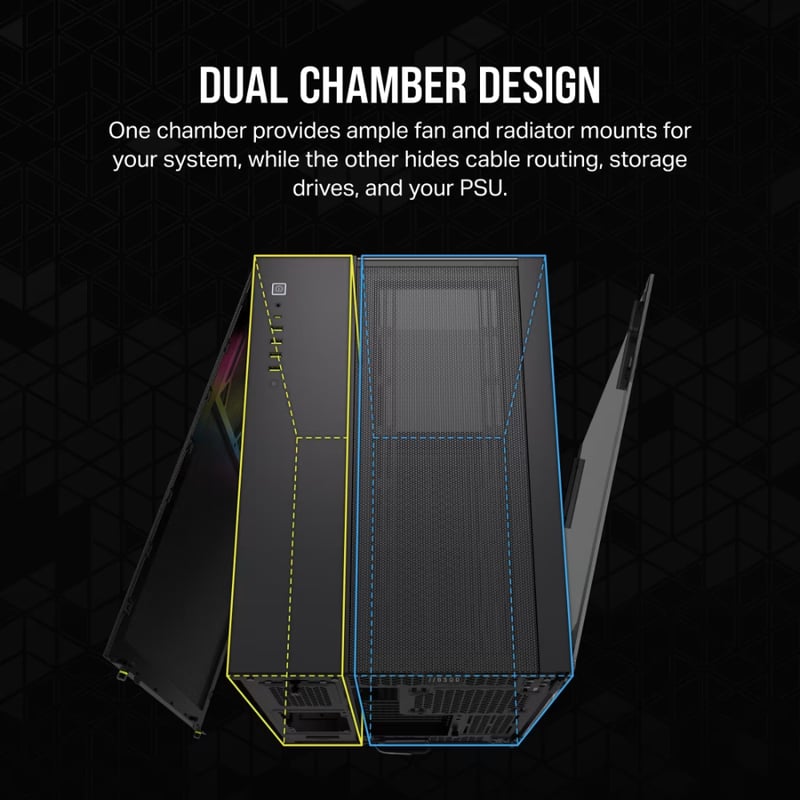 كيس Corsair 6500X Mid-Tower Black Tempered Glass RGB iCUE Link - 5