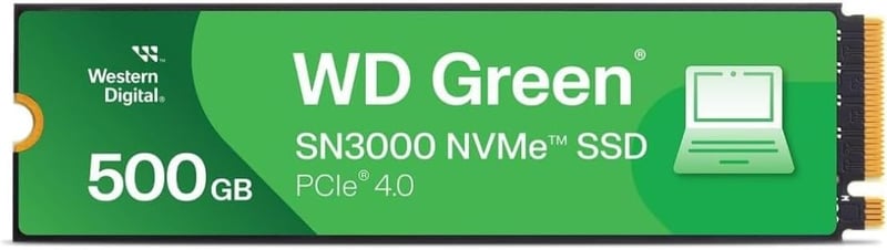 وحدة تخزين SSD Western Digital Green SN3000 سعة 500GB NVMe M.2 PCIe 4.0 - 3