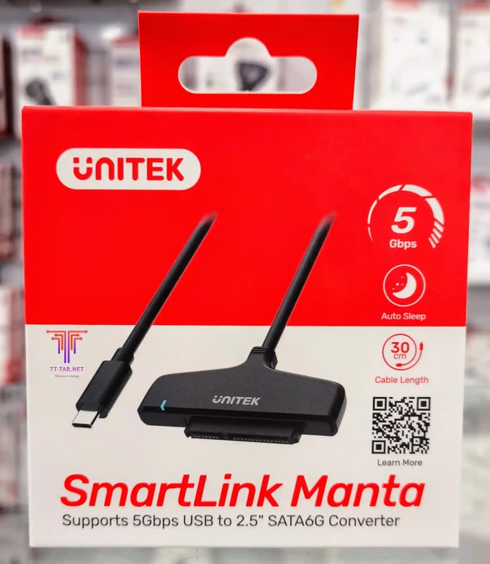 Unitek SmartLink Manta C Y-1096A USB-C to 2.5" SATA III Adapter - 8