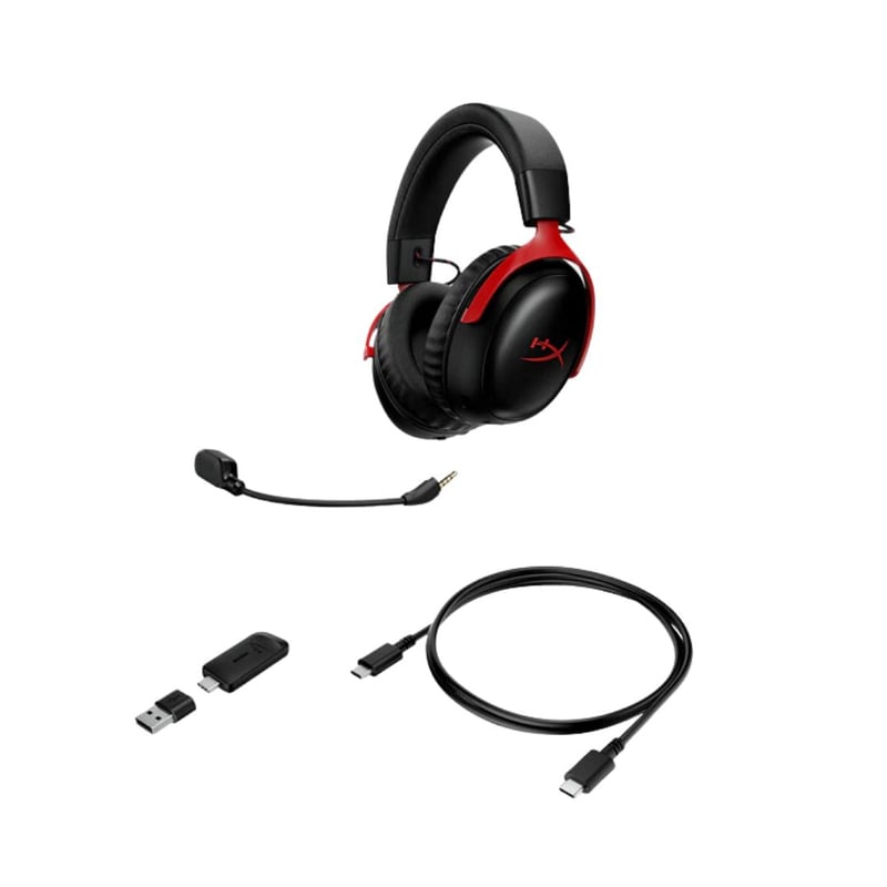 HyperX Cloud III S Wireless Gaming Headset - Black & Red - 5