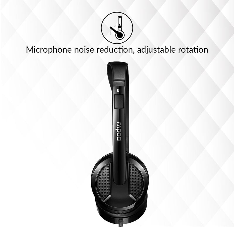 سماعات Rapoo H100 سلكية ستيريو 3.5mm مع ميكروفون أسود - 12