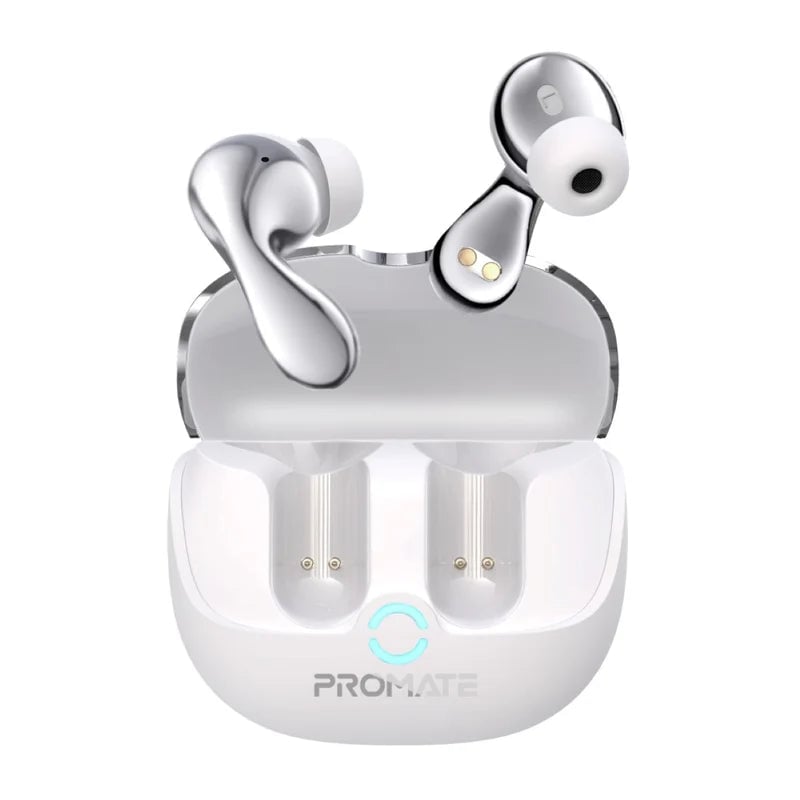 سماعات Promate Baton TWS ANC Bluetooth 5.4 13mm IPX4 6H أبيض - 8