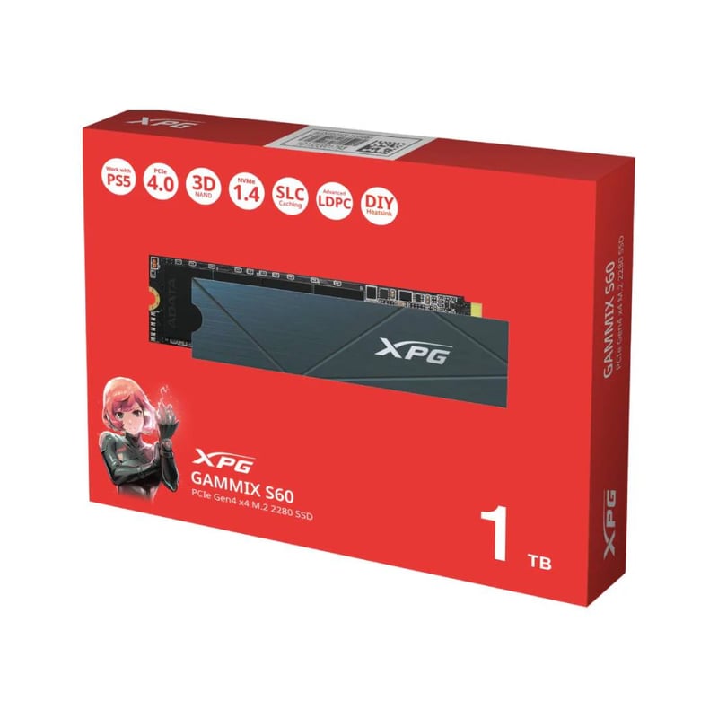 SSD ADATA GAMMIX S60 1TB NVMe M.2 PCIe Gen4 - 5