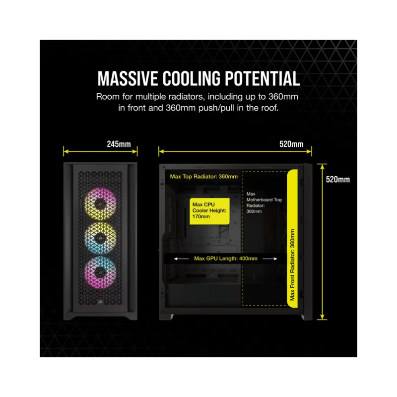 كيس Corsair 5000D iCUE Airflow Mid-Tower ATX Black - 6