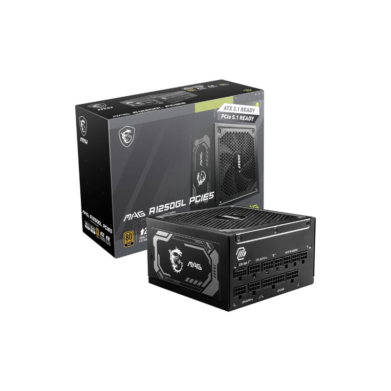 باور سبلاي MSI MAG A1250GL 1250W 80+ Gold Fully Modular - 1