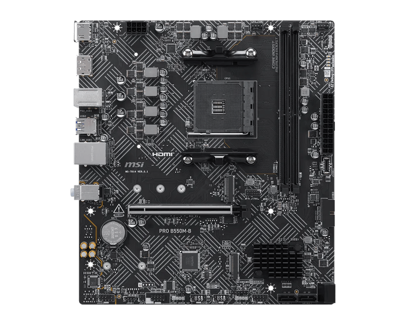 MSI PRO B550M-B AMD AM4 DDR4 Micro-ATX Motherboard - 3