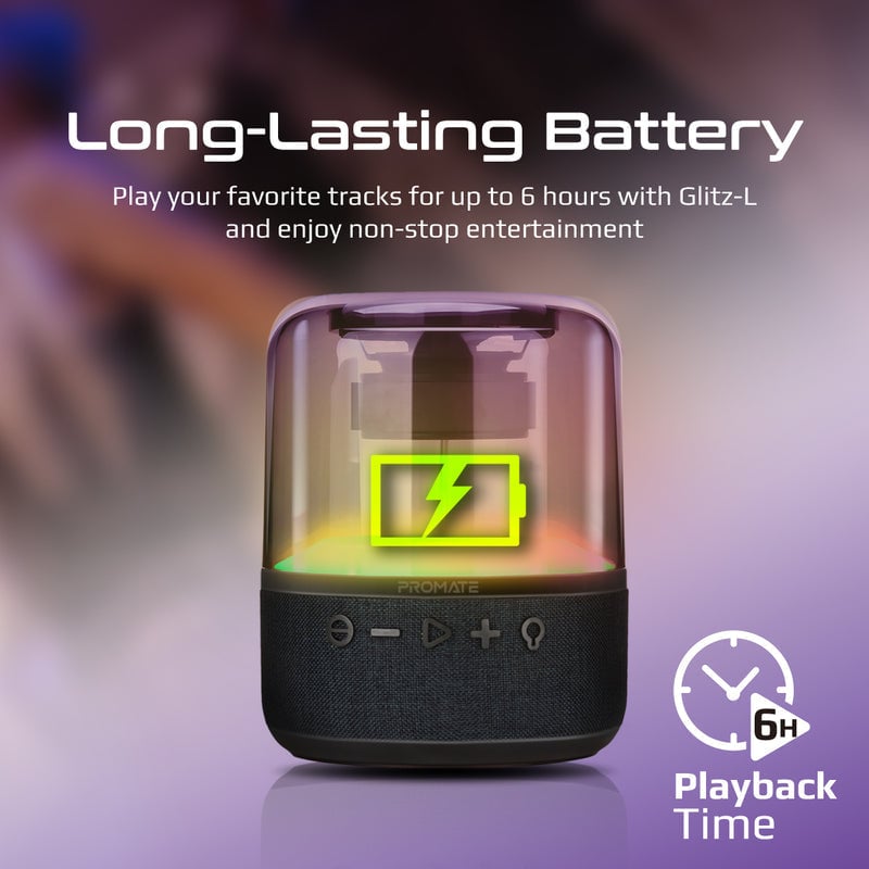 Promate Glitz-L 10W LumiSound 360° Wireless Speaker - 2