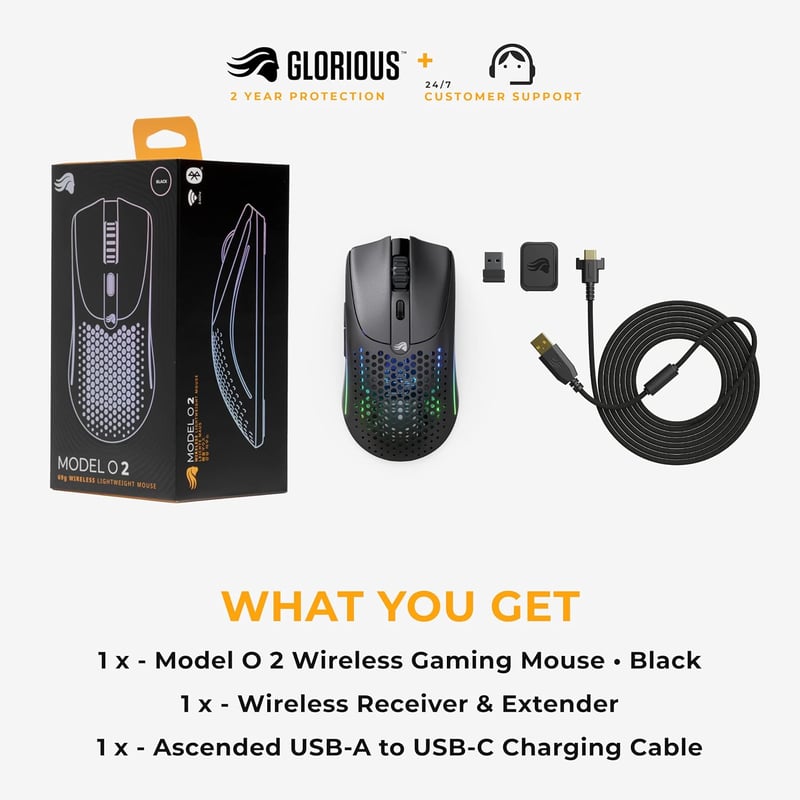 ماوس Glorious Model O 2 Mini 26000 DPI سلكي RGB أسود - 11