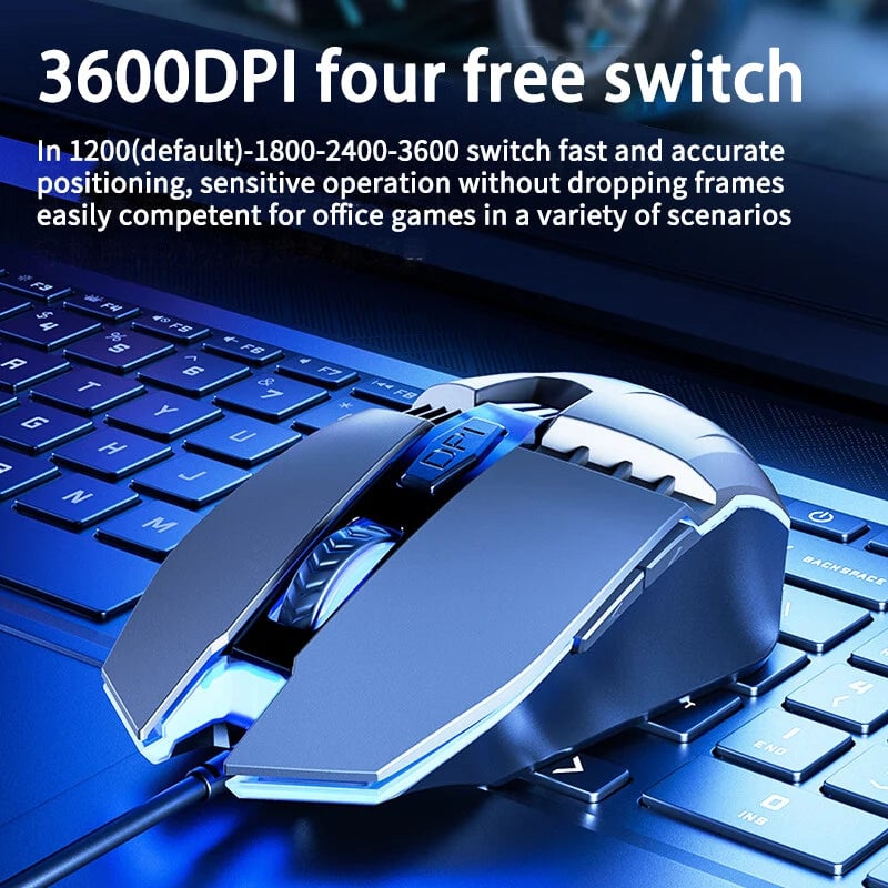 ماوس HP M1 Gaming 3600 DPI سلكي RGB أسود - 3