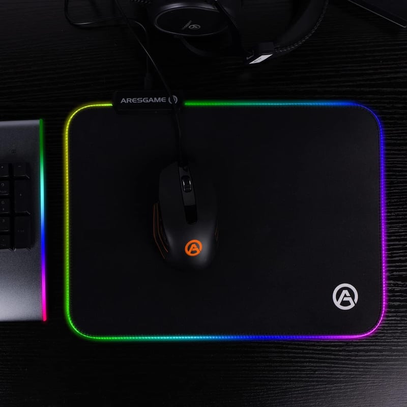 وسادة فأرة ألعاب RGB ناعمة أريزجيم 350×250×4 ملم - أسود - 7