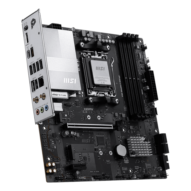 MSI PRO B840M-P WIFI6E AMD AM5 DDR5 Micro-ATX Motherboard - 4