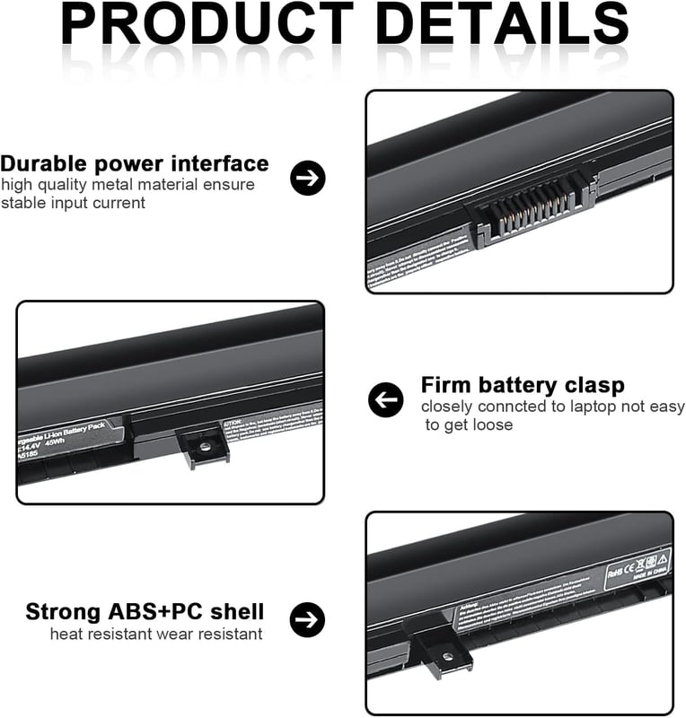 Zoom Laptop Battery for Toshiba Satellite C50 C55 L50 Series - 4