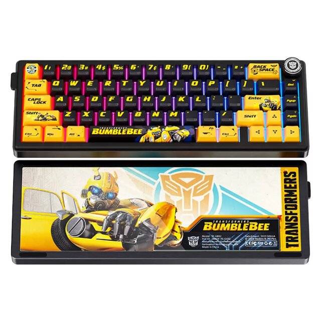 كيبورد Transformers TF-GK02 65% ميكانيكي Dual-Mode RGB أسود - 4