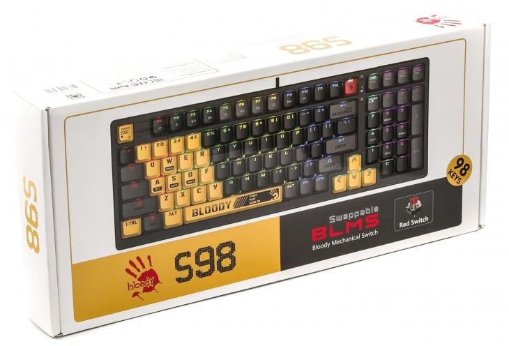 Bloody S98 Mechanical Gaming Keyboard BLMS Red Switch RGB Sports Lime - 7