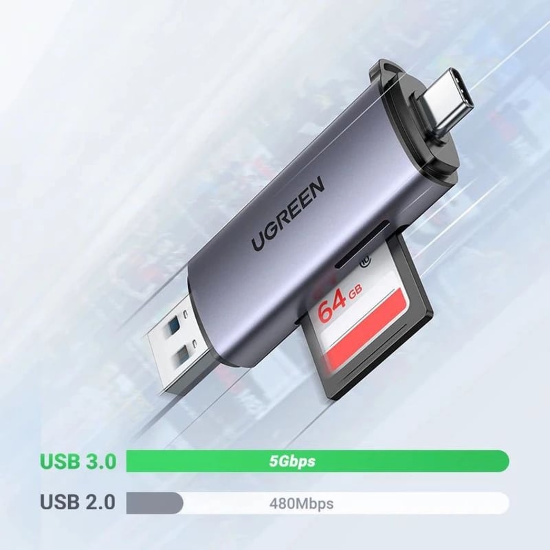 محول USB Ugreen CM185 USB 3.2 من USB-C إلى USB-A رمادي - 3