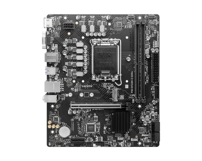 MSI PRO B760M-E DDR4 LGA 1700 Micro-ATX Motherboard - 3