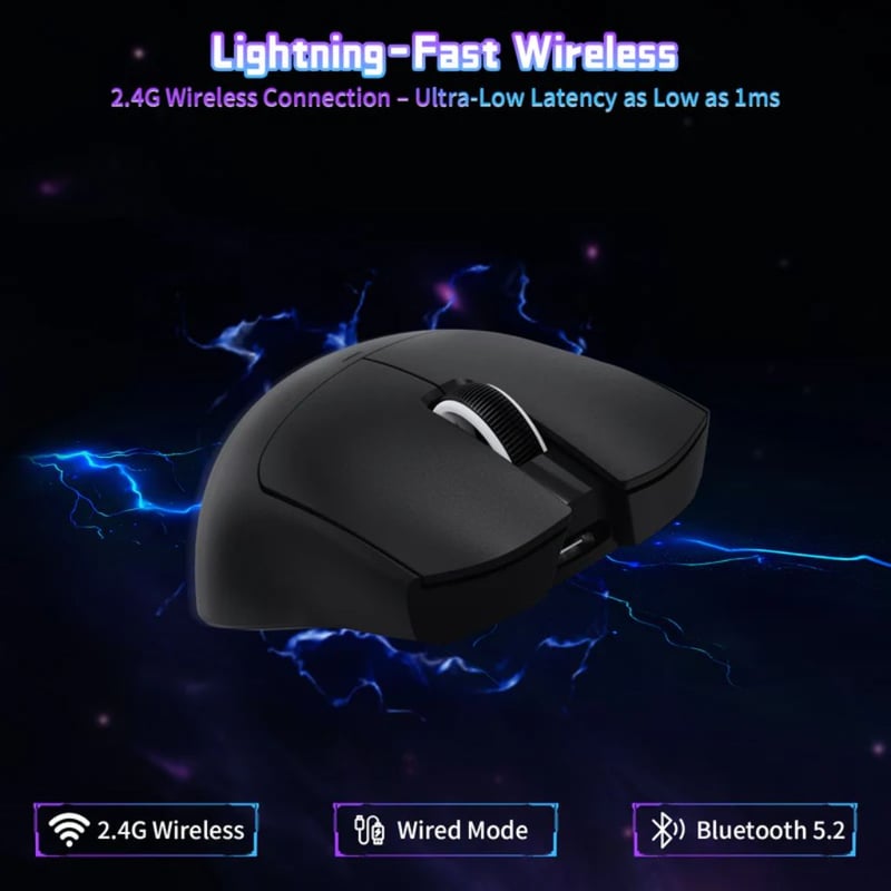 ماوس Attack Shark X11SE 22000 DPI Dual-Mode RGB أسود - 8