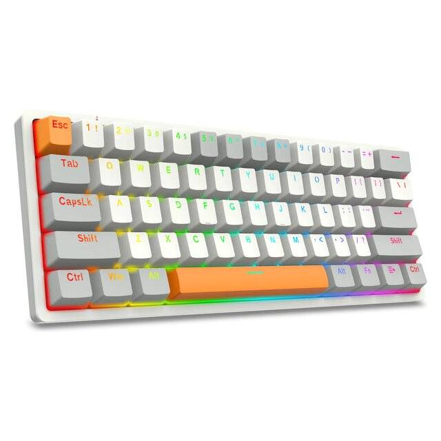 كيبورد Redragon Akali K642-RGB 60% Hot-Swappable USB-C أبيض - 1