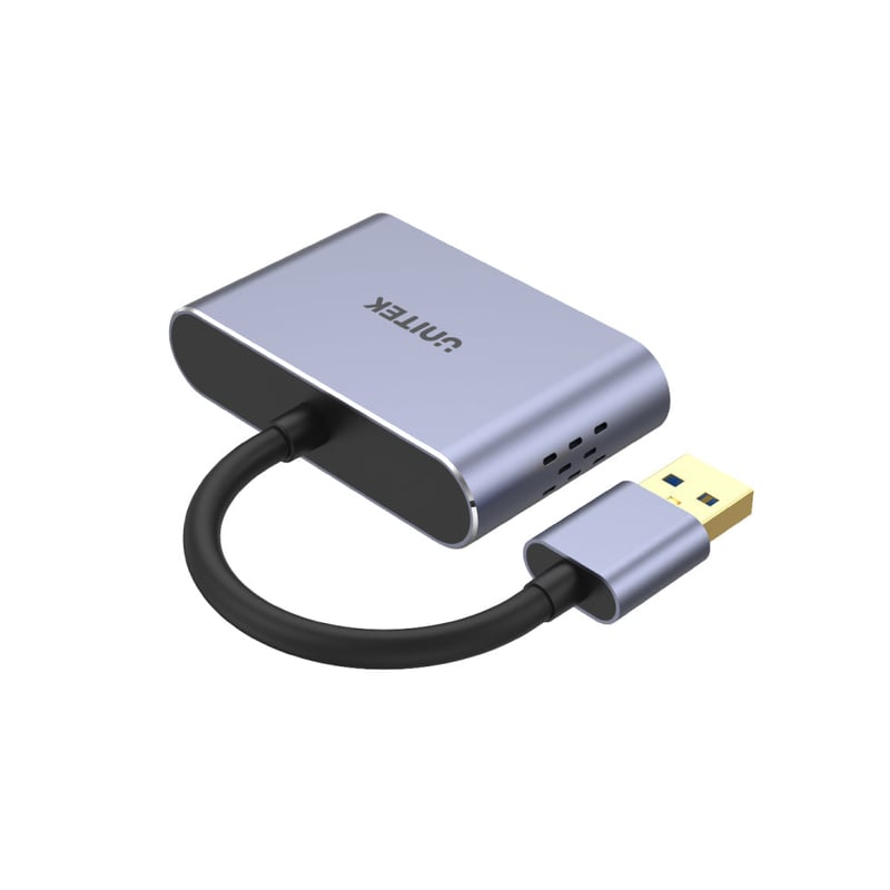 محول USB UNITEK USB 3.0 إلى HDMI و VGA رمادي - 3