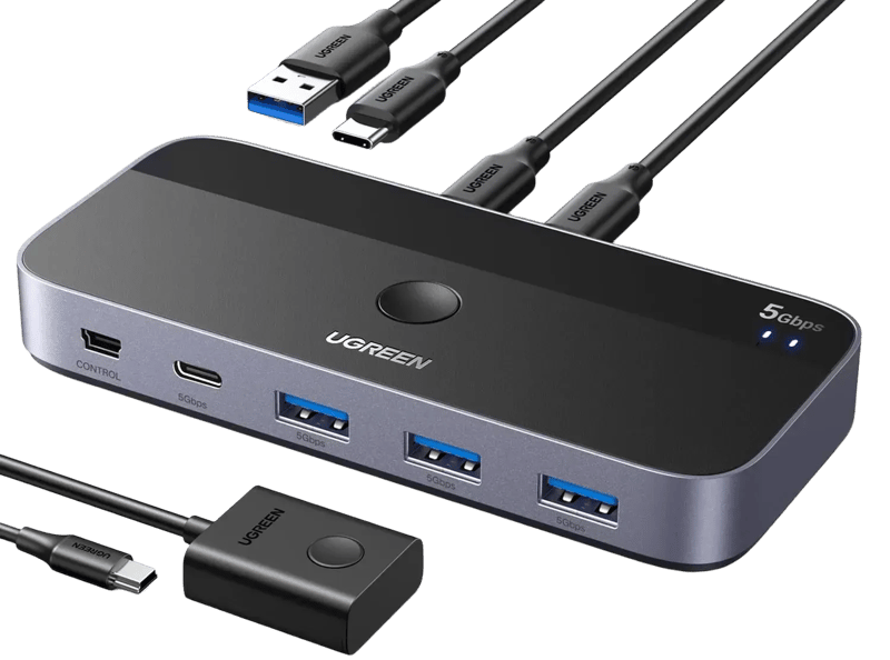 محول Ugreen 25098 2-in 4-out USB 3.0 USB-C أسود - 6