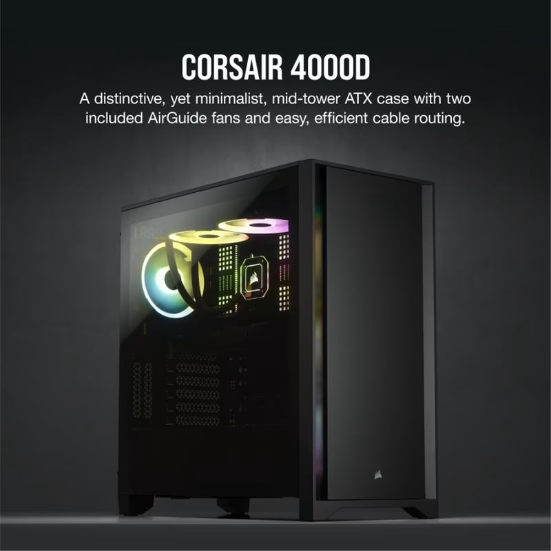 Corsair iCUE 4000D Mid-Tower Case Black Tempered Glass RGB - 12