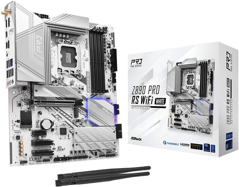 ASRock Z890 Pro RS WiFi White LGA 1851 ATX Motherboard DDR5 PCIe 5.0 Thunderbolt 4 - 1