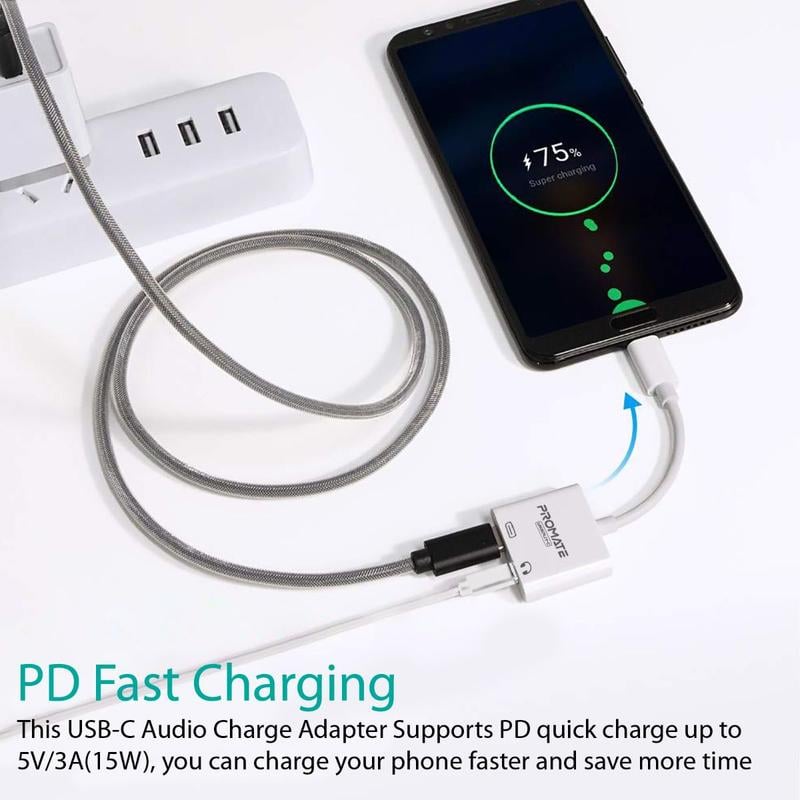 محول USB Promate 2-in-1 للصوت والشحن - 4