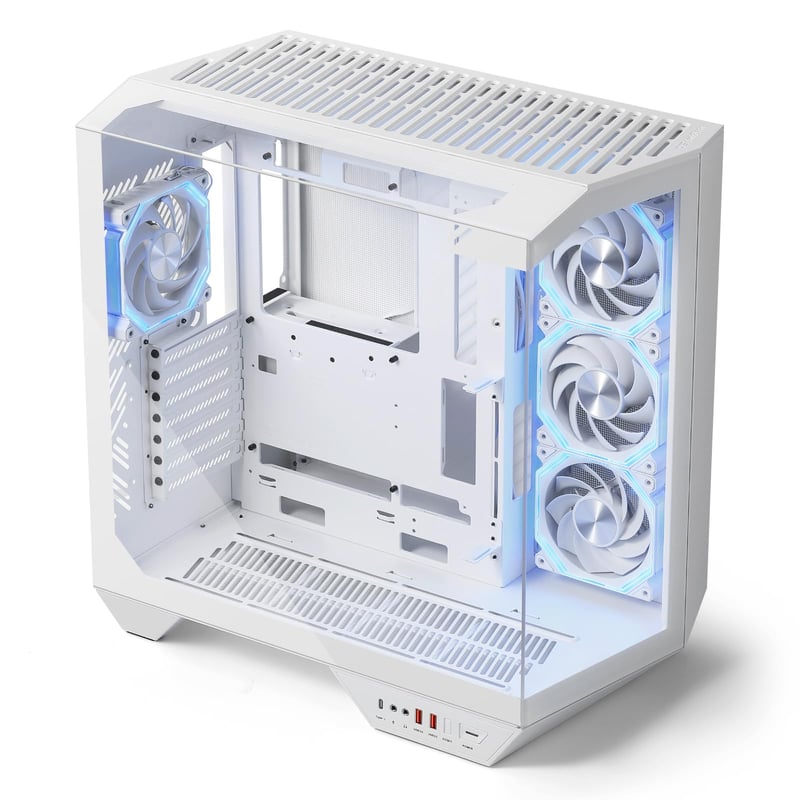 DarkFlash DY470 Mid-Tower ATX Case White Tempered Glass - 6