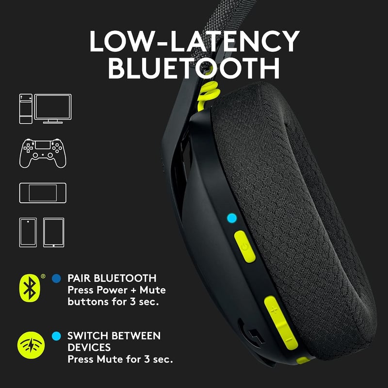 Logitech G435 LIGHTSPEED Wireless Gaming Headset - Black - 4