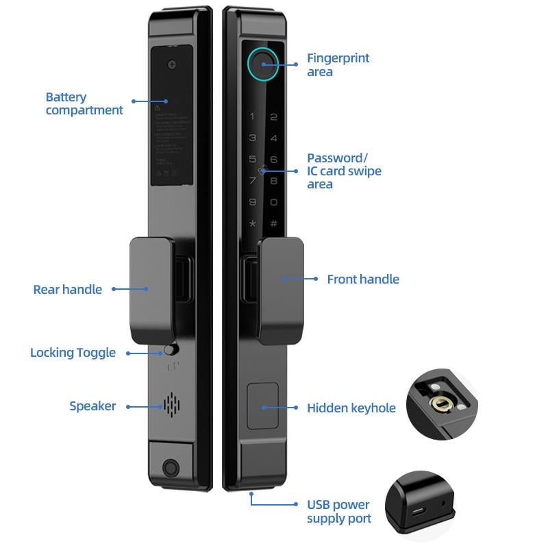 Locstar L106 Smart Door Lock Fingerprint Keypad Bluetooth App Black - 7