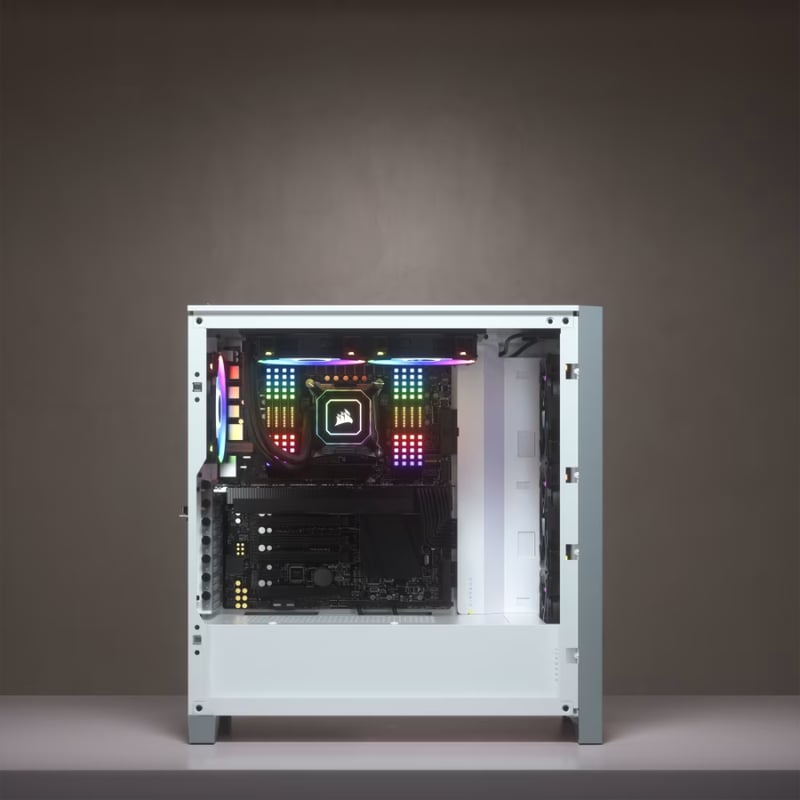 كيس Corsair iCUE 4000D RGB Mid-Tower ATX أبيض - 6