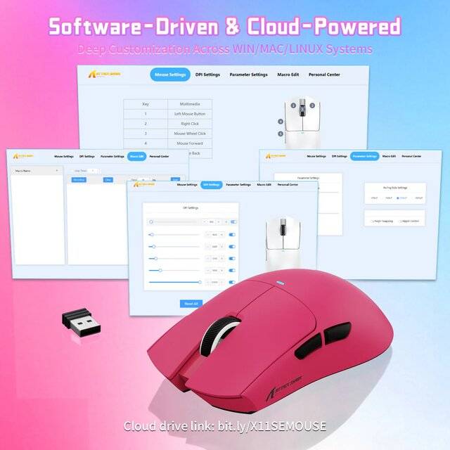 ماوس Attack Shark X11SE لاسلكي 22000 DPI - أحمر توتي - 3