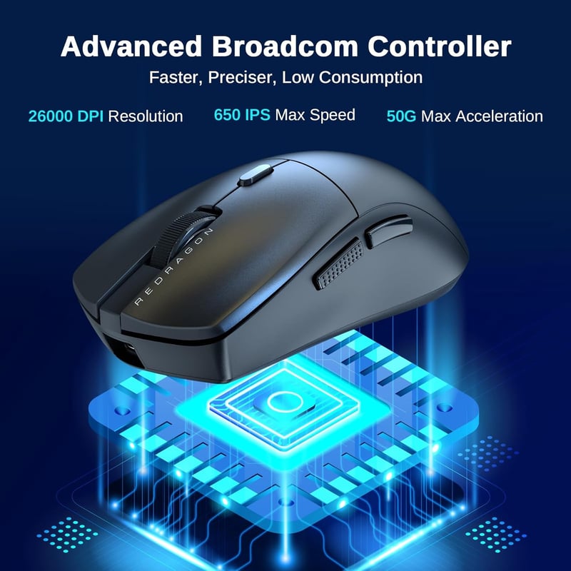 Redragon M815-Pro Gaming Mouse 26000 DPI Dual-Mode - 3
