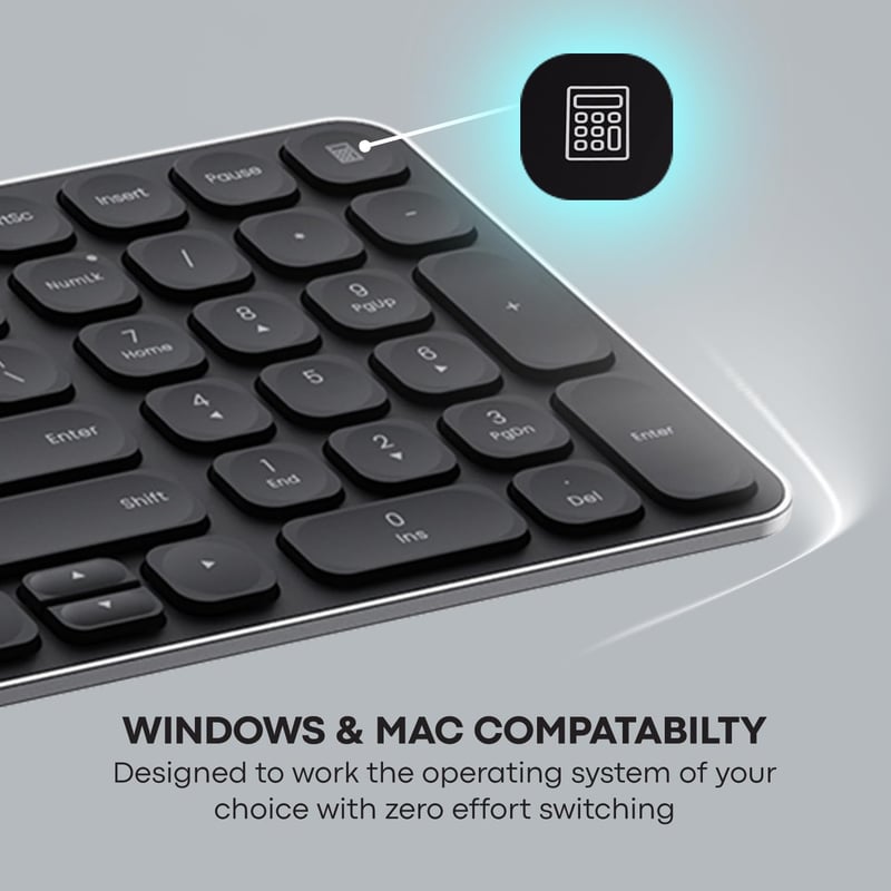 Rapoo 9320M Multi-Mode Wireless Keyboard & Mouse Combo Dark Grey - 4