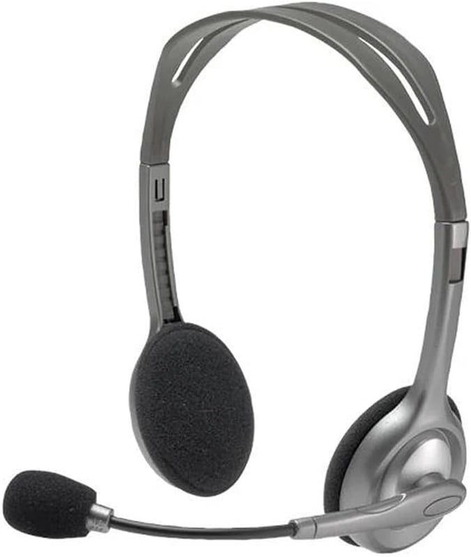 سماعات Logitech H110 سلكي 3.5mm مع مايك رمادي - 7
