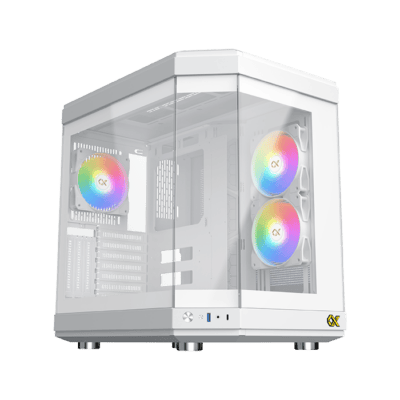 Xigmatek CUBI Mini-Tower Case White Tempered Glass - 9