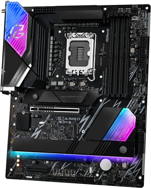 مذربورد أزروك Z890 Lightning WiFi لمعالجات LGA 1851 مقاس ATX مع DDR5 و PCIe 5.0 و Thunderbolt 4 - 4