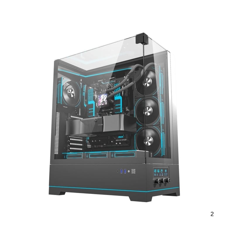 DarkFlash DY450L Pro Mid-Tower ATX Case Black Tempered Glass - 2