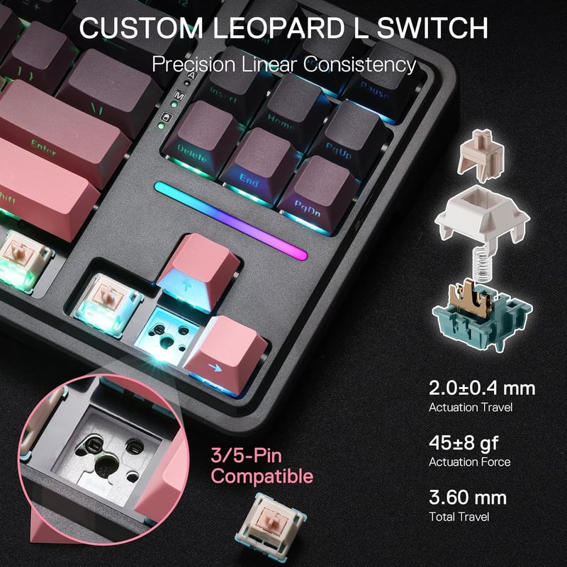 Redragon K728SP-RGB-PRO TKL Mechanical Wired Keyboard - 10