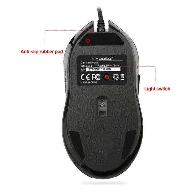 E-Yooso X-6 Wired Gaming Mouse 3200 DPI RGB - 3