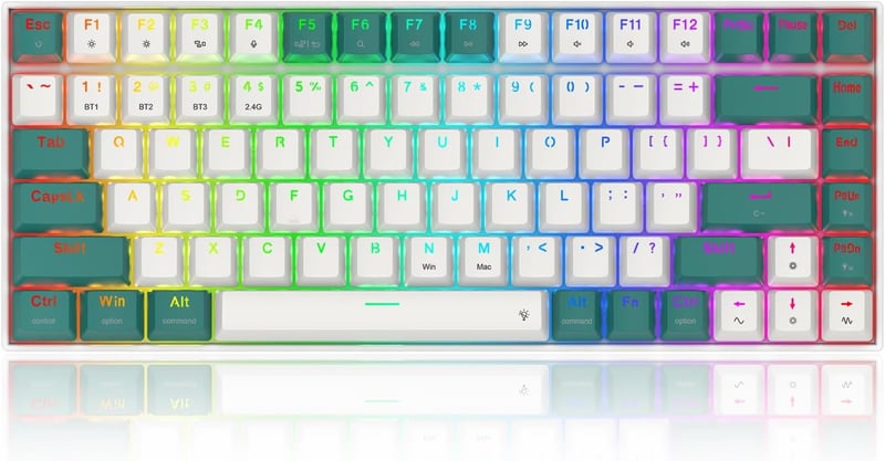Redragon K678WG PRO TKL Mechanical Red Keyboard Dual-Mode RGB - 7