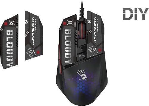 ماوس Bloody W60 Mini Max 12000 DPI RGB USB أسود - 4