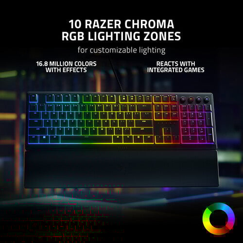 Razer Ornata V3 Wired Full-Size Mecha-Membrane Gaming Keyboard RGB - 10