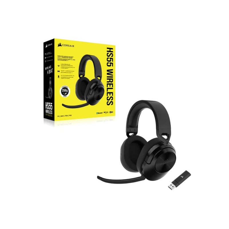 سماعات Corsair HS55 لاسلكي دبل مود 2.4GHz بلوتوث مع مايك - 4