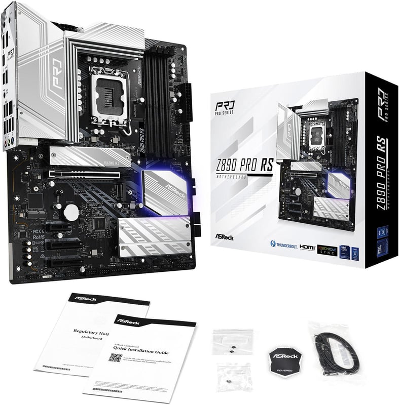 ASRock Z890 Pro RS WiFi LGA 1851 ATX Motherboard DDR5 PCIe 5.0 Thunderbolt 4 - 6