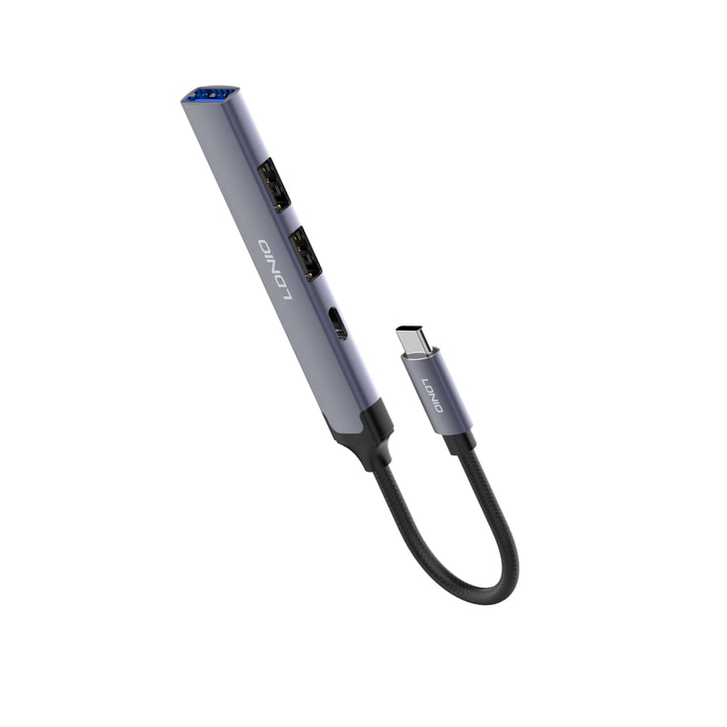 محول USB LDNIO DS-34U 4 في 1 USB-C بـ 1xUSB 3.0 و 3xUSB 2.0 بسرعة 5Gbps - 5