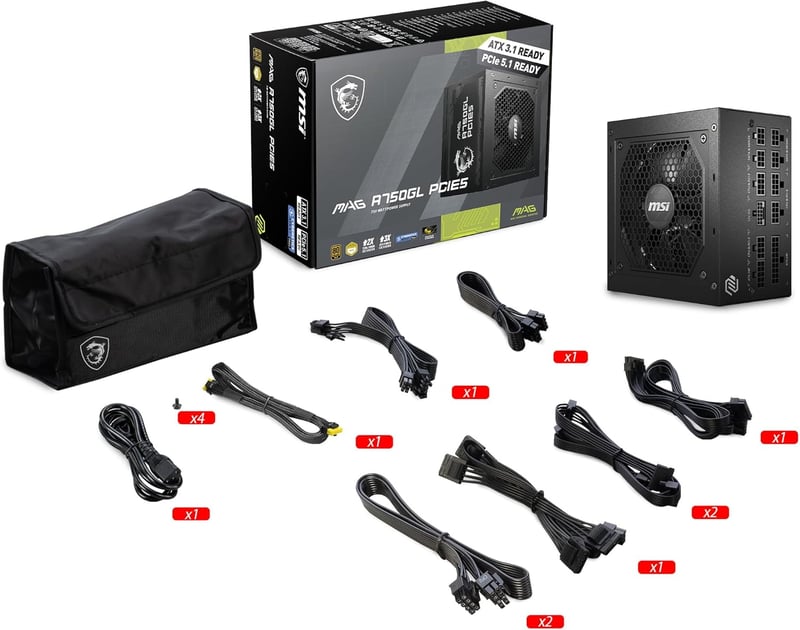 MSI MAG A750GL PCIE5 80 PLUS Gold Full Modular 750W - 6